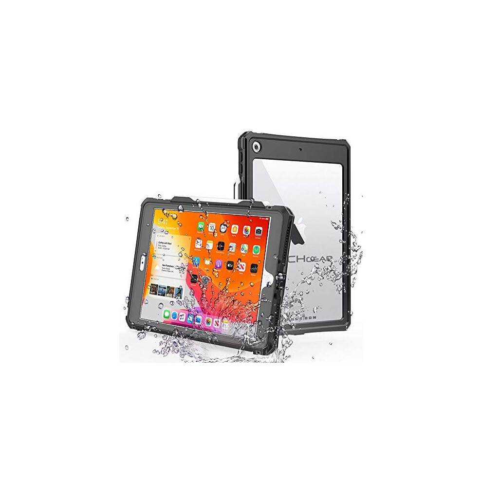 TECHGEAR Waterproof Case for iPad 10.2" 2021 / 2020 / 2019 [Poseidon Case] Slim Armour Waterproof Case with Built-in Screen Protector + Stand & Strap