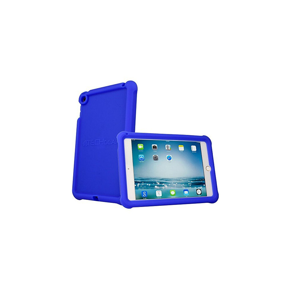 (Blue) Bumper Case Fits Apple Ipad Mini 5 2019, Ipad Mini 4, Rugged Light Weight Shockproof Soft Silicone Protective Easy Grip Case + Screen Protector Blue 5055782954800