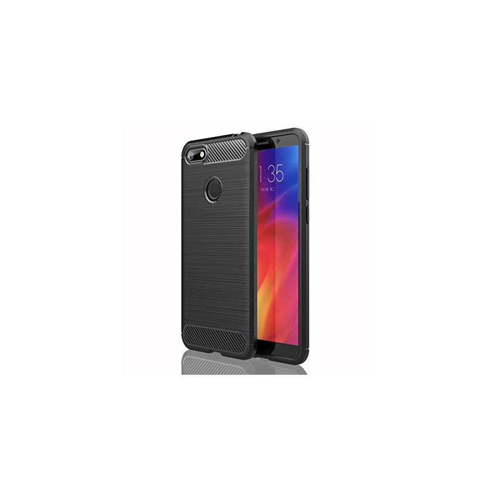 Techgear Moto E6 Play Case [Stealth Case] Flexible, Shockproof, Ultra Slim, Soft Tpu Protective Shell Cover With Carbon Fibre Detailing