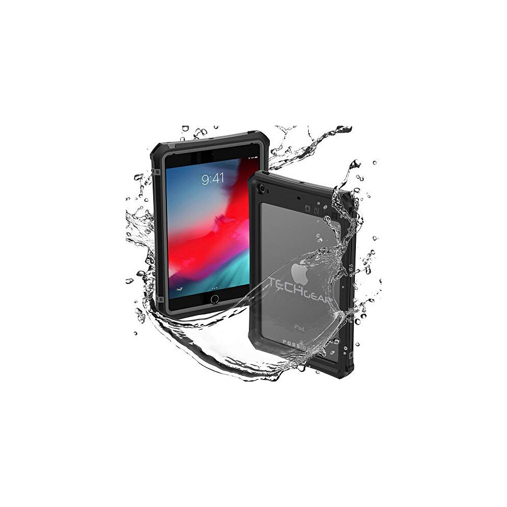 TECHGEAR Waterproof Case for Apple iPad Mini 5 / Mini 4 - Slim Shockproof Waterproof Case with Built-in Screen Protector + Stand & Neck Strap