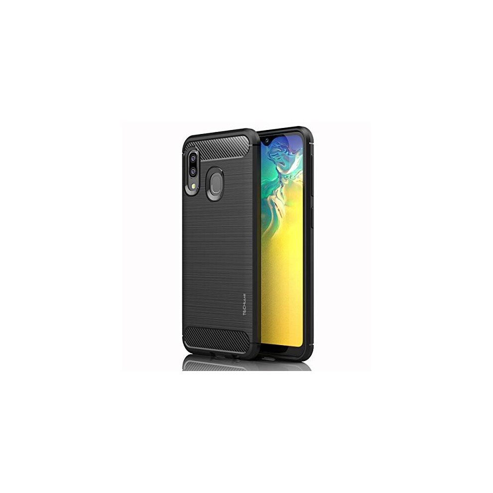 Galaxy A20e Carbon Fibre Case [Stealth Case] Flexible, Shockproof, Ultra Slim, Soft TPU Protective Shell Cover with Carbon Fibre Detailing