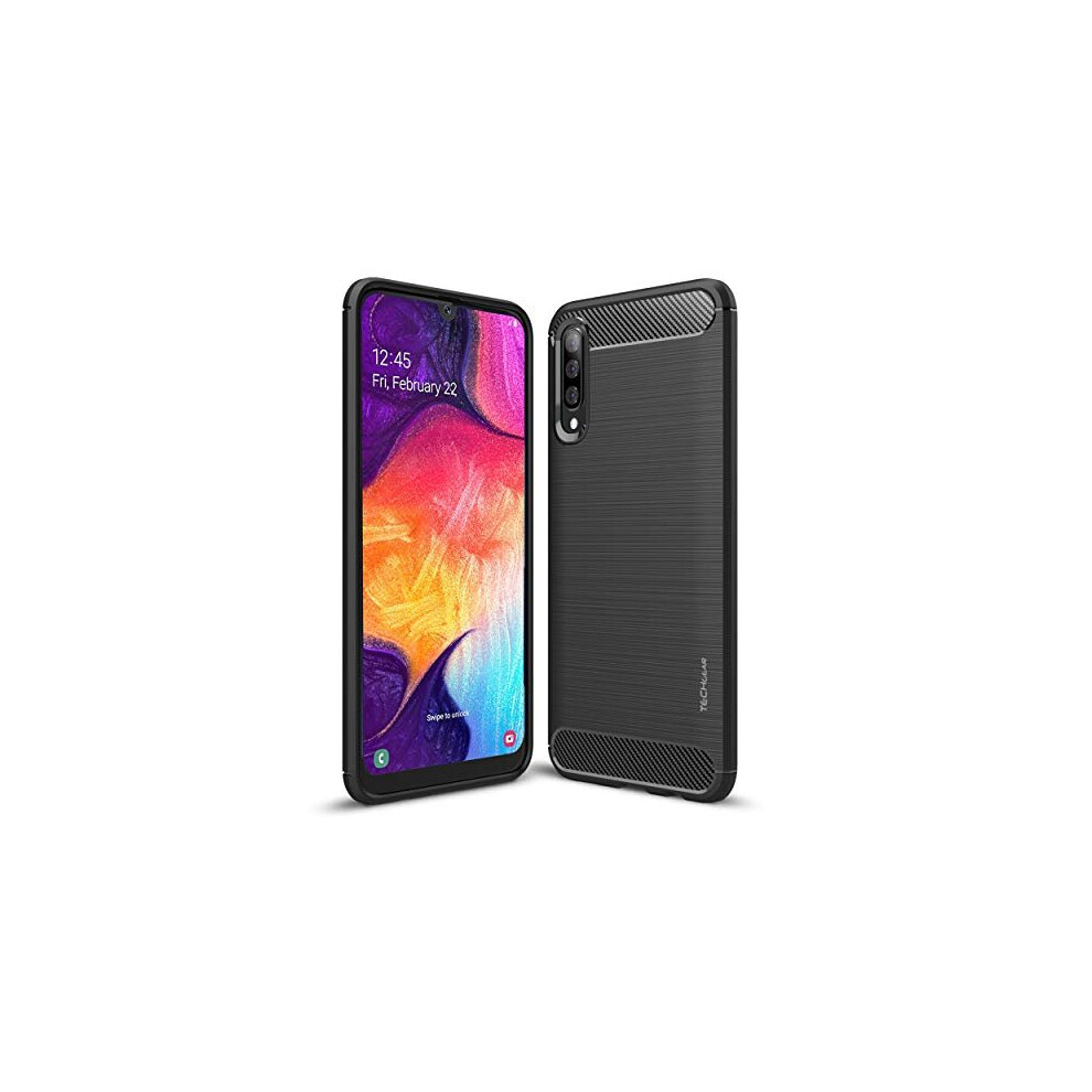 Samsung Galaxy A50 Carbon Fibre Case [Stealth Case] Flexible, Shockproof, Ultra Slim, Soft TPU Protective Shell Cover with Carbon Fibre