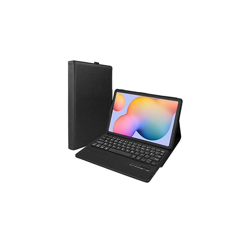 Techgear Keyboard Case For Samsung Galaxy Tab S6 Lite 10.4" (Sm-P610 / P613 / P615/P619) Pu Leather Case With Bluetooth Wireless Uk Qwerty Keyboard