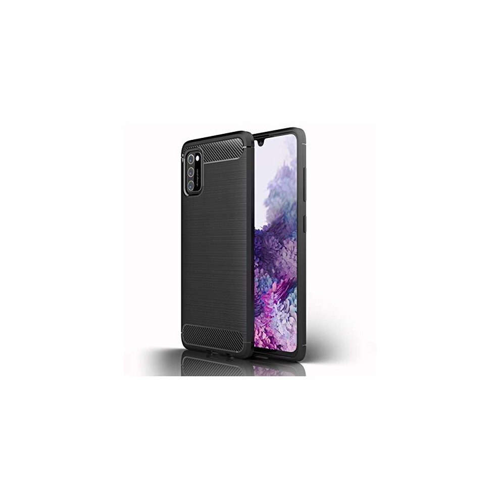 Techgear Galaxy A41 Carbon Fibre Case [Stealth Case] Flexible, Shockproof, Ultra Slim, Soft Tpu Protective Shell Cover With Carbon Fibre Detailing