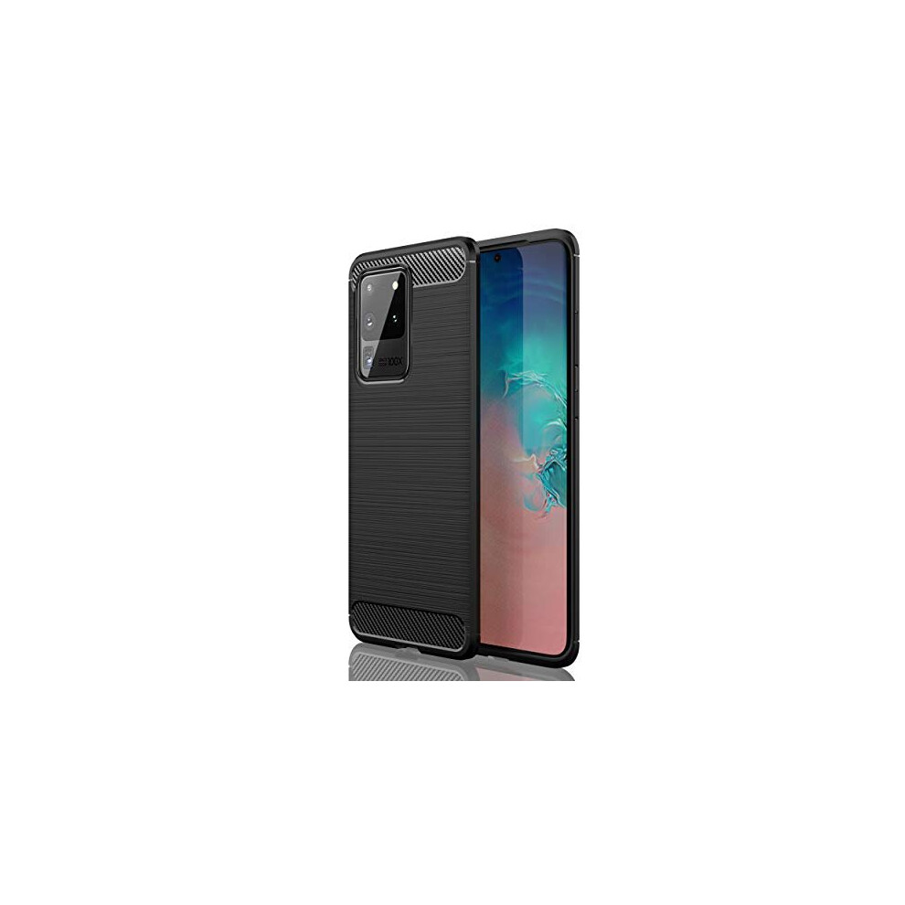 Techgear Samsung Galaxy S20 Ultra Carbon Fibre Case [Stealth Case] Flexible, Shockproof, Ultra Slim, Soft Tpu Protective Cover With Carbon Fibre Detailing