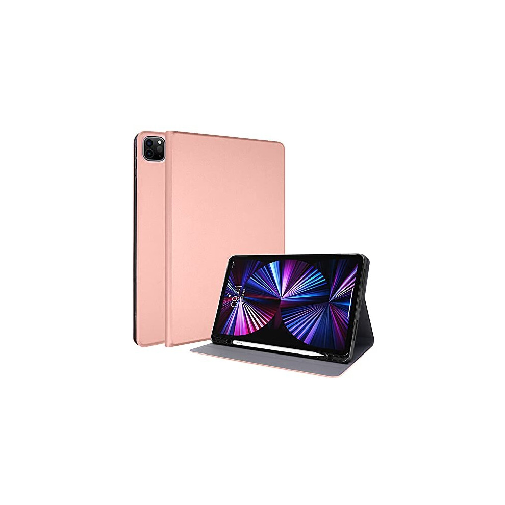 (Rose Gold) TECHGEAR iPad Pro 12.9" 2022 / 2021 Smart Case [Pencil Compatible] Slim Smart Case Fold Stand Cover with Corner Protection [Auto Wake / Sl