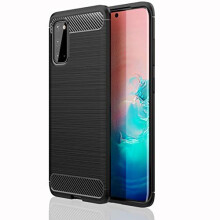 Samsung Galaxy S20 Carbon Fibre Case [Stealth Case] Flexible, Shockproof, Ultra Slim, Soft TPU Protective Shell Cover with Carbon Fibre Detailing