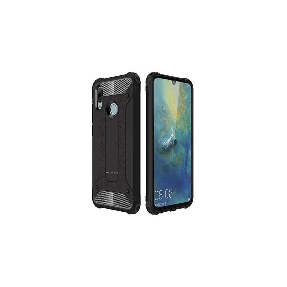 TECHGEAR Case Compatible with Honor 10 Lite - [Tough Armoured] ShockProof Dual-Layer Protective Heavy Duty Tough Cover for Honor 10 Lite - (Black)