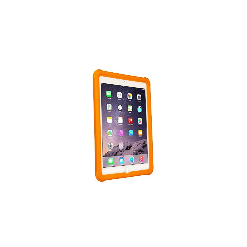 (Orange) TECHGEAR Bumper Case for iPad Air 2 Rugged Heavy Duty Shockproof Protective Case Easy Grip Design + Screen Film Kids & School Friendly Case