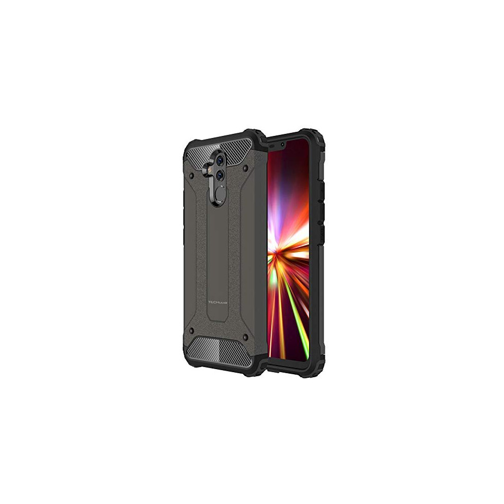 TECHGEAR Mate 20 Lite Case - [Tough Armoured] ShockProof Dual-Layer Protective Heavy Duty Tough Cover Compatible with Huawei Mate 20 Lite - (Slate)