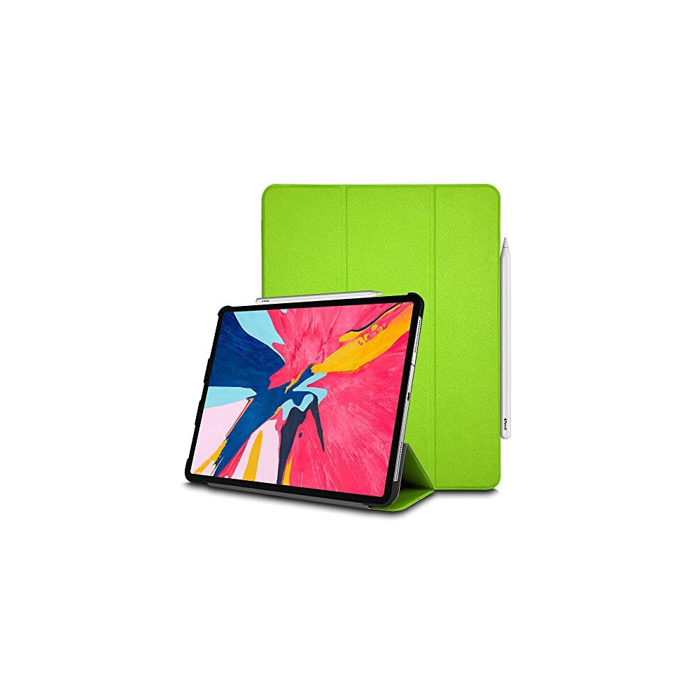 (Green) TECHGEAR Smart Case fits Apple iPad Pro 12.9 2018, [Apple Pencil Compatible] Case Tri-fold Stand Cover with Corner Protection [Auto Wake / Sle