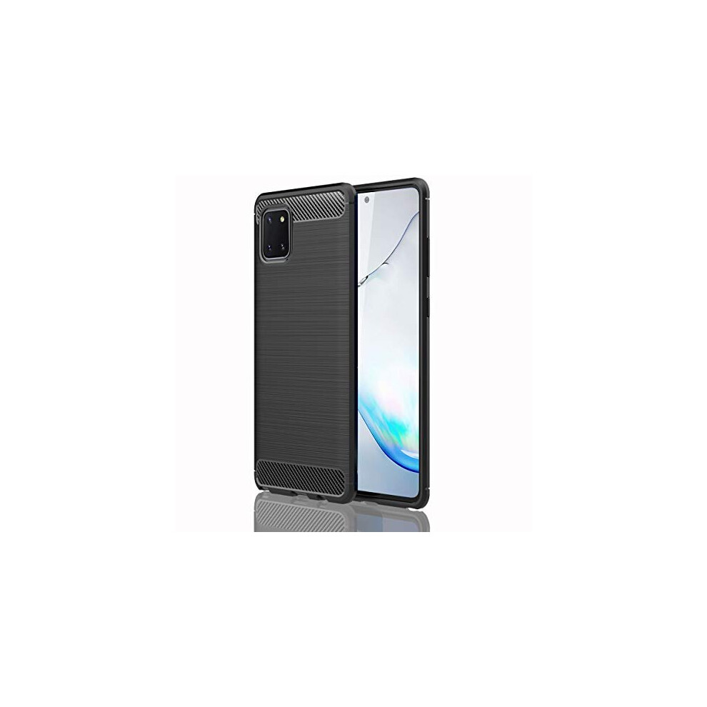 Samsung Galaxy Note 10 Lite Carbon Fibre Case [Stealth Case] Flexible, Shockproof, Ultra Slim, Soft TPU Protective Cover with Carbon Fibre Detailing