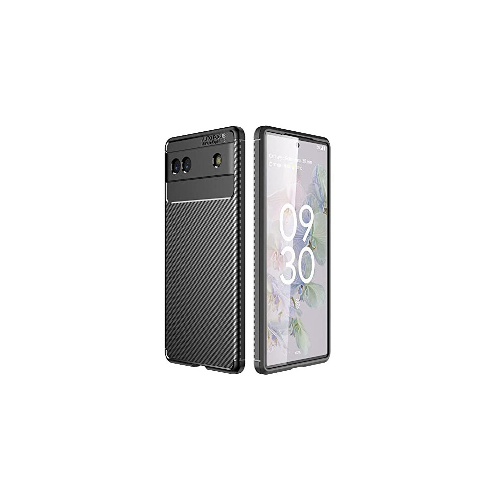 Techgear Pixel 6A Case [Carbonflex Case] Premium Flexible Soft Shockproof Slim Fit Case Cover With Carbon Fibre Effect Designed For Google Pixel 6A