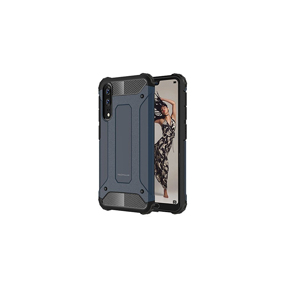Techgear P20 Case - [Tough Armoured] Shockproof Dual-Layer Protective Heavy Duty Tough Cover Compatible With Huawei P20 - (Indigo)