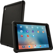 (BLACK) Bumper Case fits iPad Pro 9.7" Rugged Heavy Duty Anti-Shock Rubber Edge Protective Easy Grip Case + Screen Film - Kids & School Friendly Case