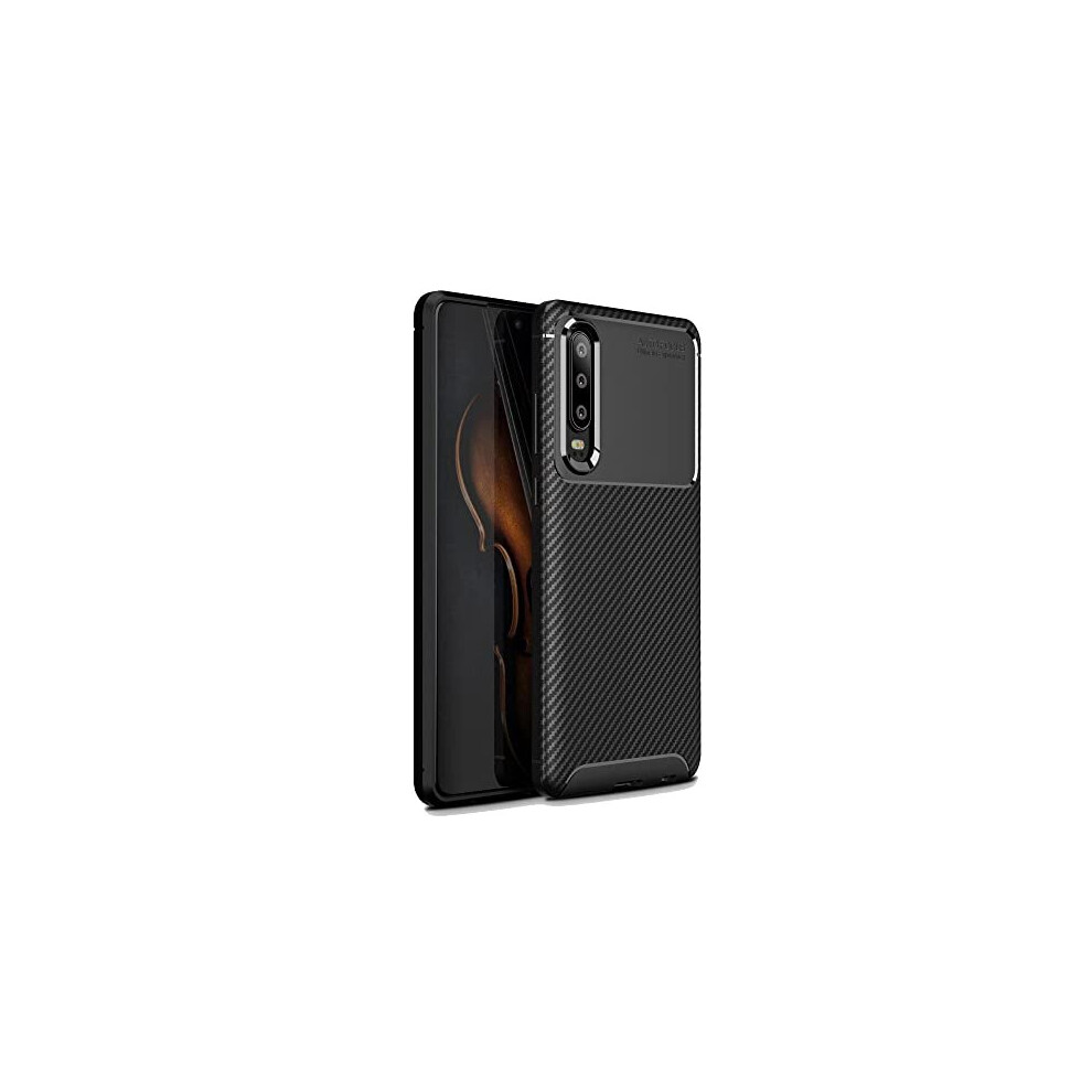 Carbon Fibre Case for Huawei P30 [CarbonFlex Case] Flexible, Shockproof, Ultra Slim, Soft TPU Protective Shell Cover with Carbon Fibre Detailing