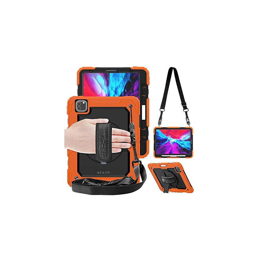 (ORANGE) TECHGEAR UTILITY Case fits iPad Pro 12.9 2021 / 2020 / 2018