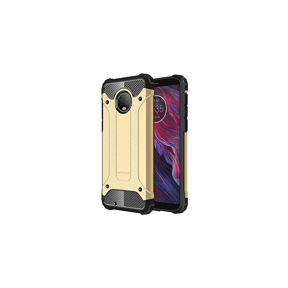 TECHGEAR Moto G6 Case - [Tough Armoured] ShockProof Dual-Layer Protective Heavy Duty Tough Cover Compatible with Motorola Moto G6 - (Gold)