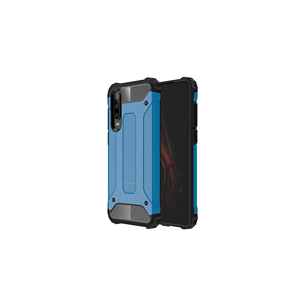 TECHGEAR P30 Case [Tough Armoured] ShockProof Dual-Layer Protective Heavy Duty Tough Cover Compatible with Huawei P30 - (Blue)