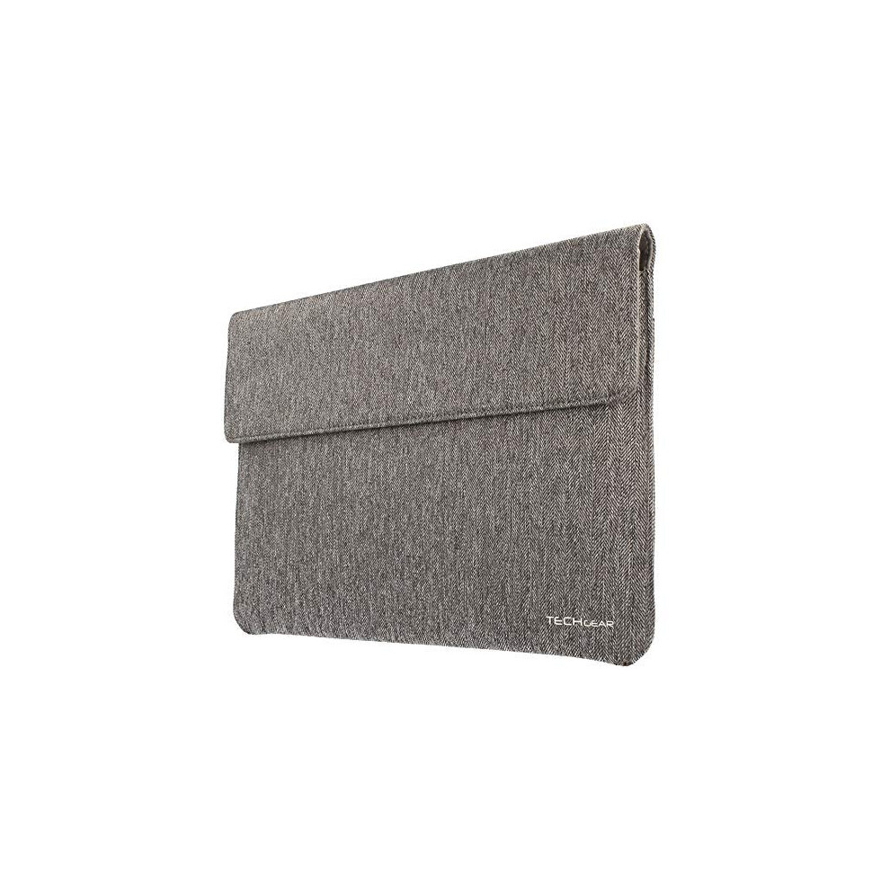 TECHGEAR Ultra Slim [Tweed Effect] Slim and Soft Protective Envelope Sleeve Case with Pocket for iPad Pro 12.9 2022 - 2015 & other Tablets