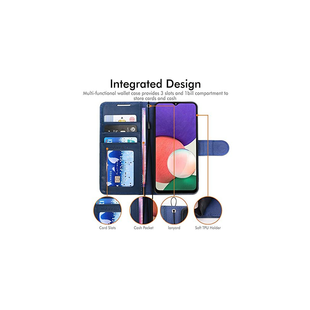 blue--samsung-galaxy-a22-5g-leather-wallet-case--flip-protective-cover-with-wallet-card-holder--stand-and-wrist-strap---pu-leather-with-magnetic-closure