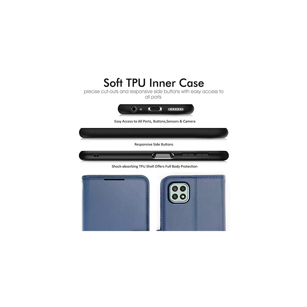 blue--samsung-galaxy-a22-5g-leather-wallet-case--flip-protective-cover-with-wallet-card-holder--stand-and-wrist-strap---pu-leather-with-magnetic-closure