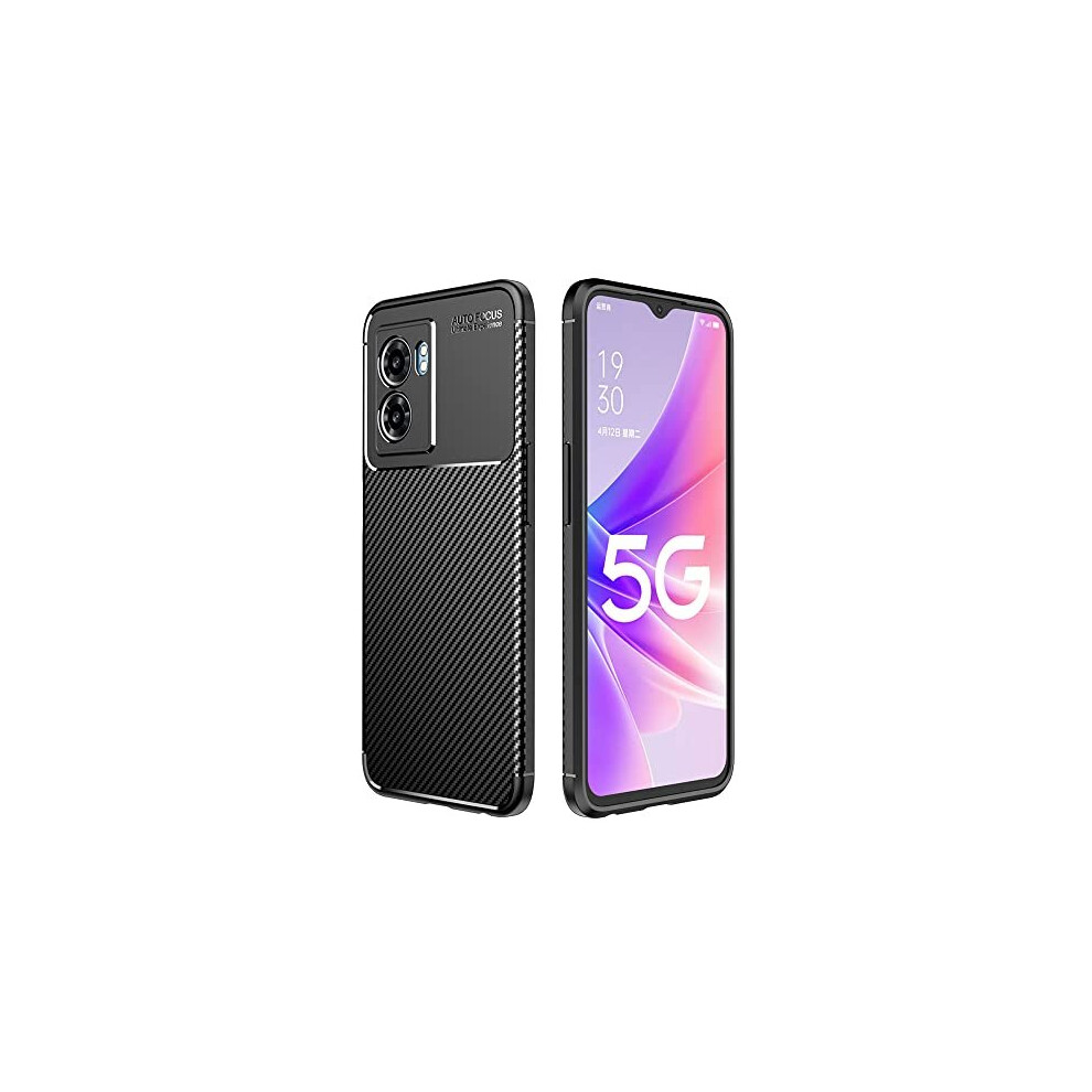 Carbon Fibre Case For Oppo A57 5G / A77 5G Flexible, Shockproof, Slim, Soft Tpu Protective Shell Cover With Carbon Fibre Detailing 5056284461636