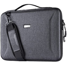 (GREY) TECHGEAR Hard Shell Case for 12" - 13.3" Laptops, Zipped Travel Shockproof Sleeve Bag Case, Shoulder Strap fits MacBook Air 13", Macbook Pro 13"