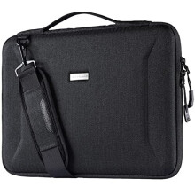 (BLACK) TECHGEAR Hard Shell Case for 12" - 13.3" Laptops, Zipped Travel Shockproof Sleeve Bag Case, Shoulder Strap fits MacBook Air 13", Macbook Pro 13"