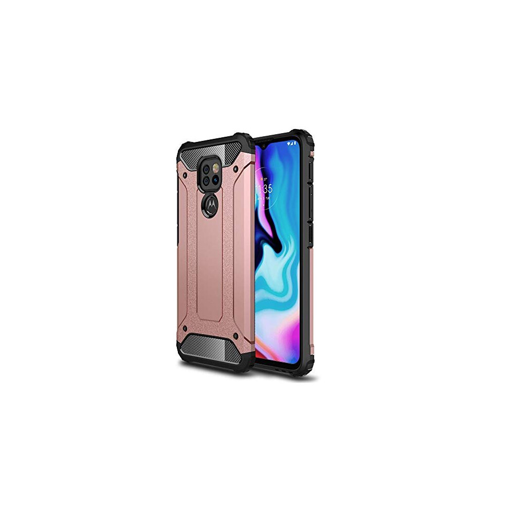 Techgear Moto E7 Plus Tough Armoured Case - Shockproof, Rugged, Sturdy, Heavy Duty Protective Case Cover Designed For Motorola Moto E7 Plus (Pink)