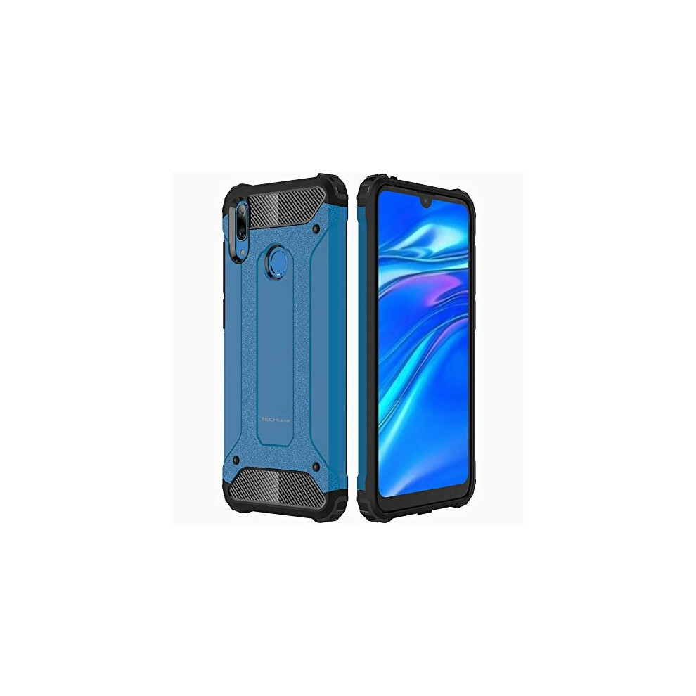 TECHGEAR Y7 2019 Case [Tough Armoured] ShockProof Dual-Layer Protective Heavy Duty Tough Cover Compatible with Huawei Y7 2019 - (Blue)