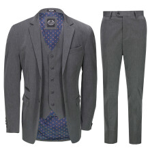 (36, Charcoal Grey) Mens 3 Piece Suit in Red Smart Formal Wedding Party Retro Tailored Fit Jacket