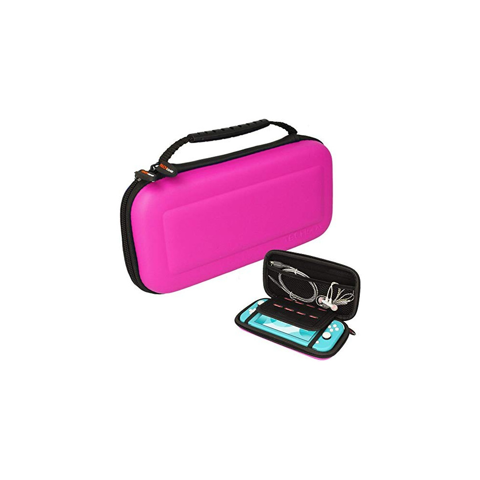 (Pink) Switch Lite Case, Hard Protective Carry Travel & Storage Cover Designed for Nintendo Switch Lite, 8 Game Card Slots + Accessories