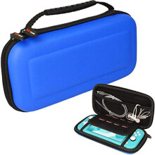(Blue) Switch Lite Case, Hard Protective Carry Travel & Storage Cover Designed for Nintendo Switch Lite, 8 Game Card Slots + Accessories