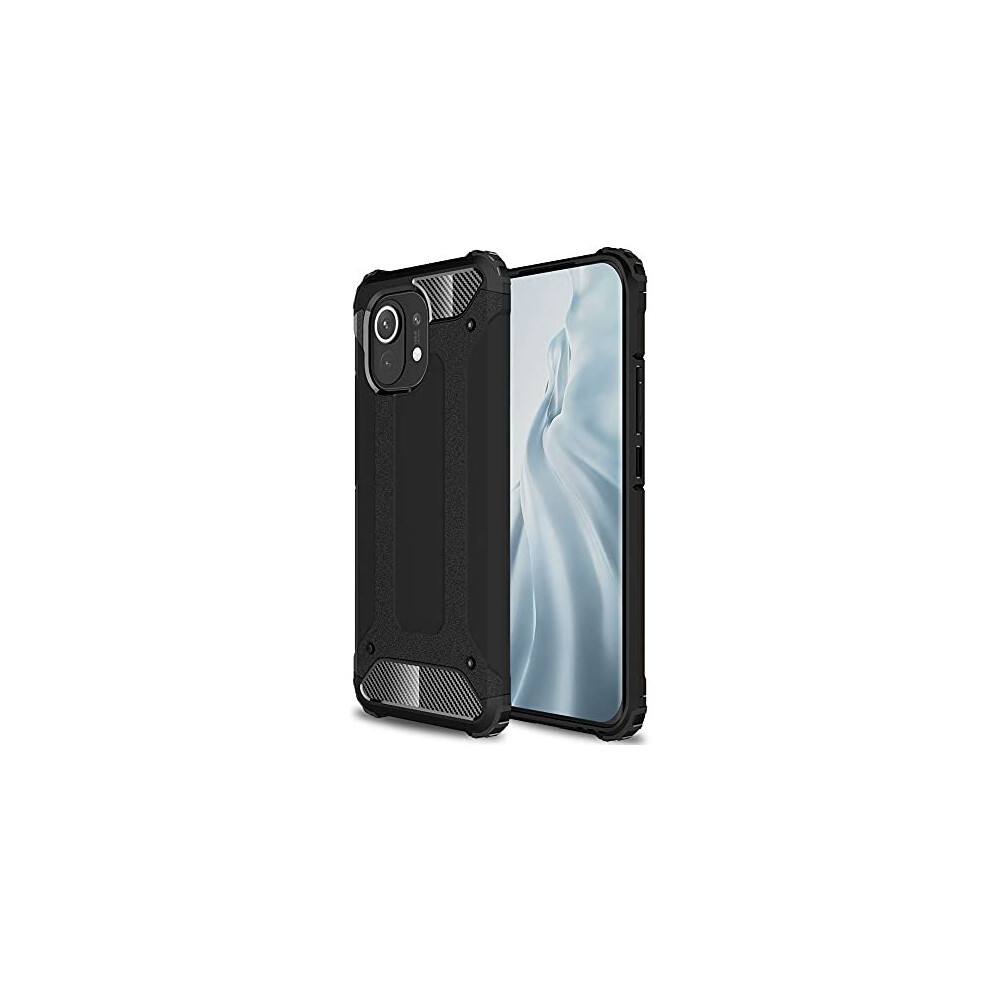 Techgear Defcon Series Tough Armoured Case For Xiaomi Mi 11 5G - Dual-Layer, Shockproof Rugged Protection (Black)