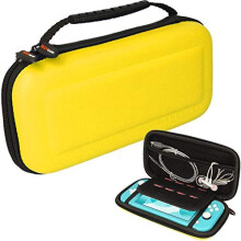 (Yellow) Switch Lite Case, Hard Protective Carry Travel & Storage Cover Designed for Nintendo Switch Lite, 8 Game Card Slots + Accessories