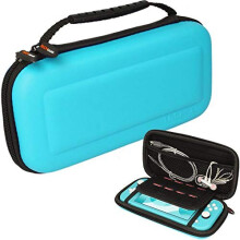 (Turquoise) Switch Lite Case, Hard Protective Carry Travel & Storage Cover Designed for Nintendo Switch Lite, 8 Game Card Slots + Accessories