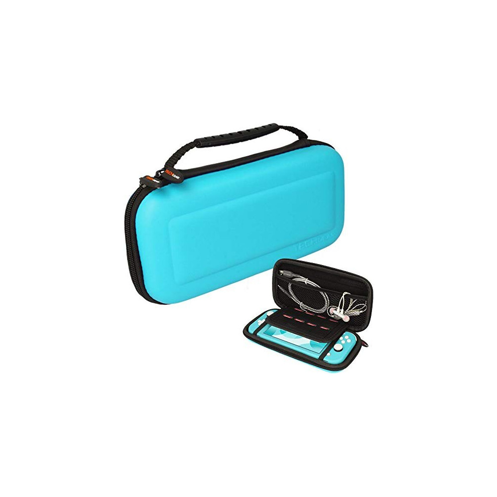 (Turquoise) Switch Lite Case, Hard Protective Carry Travel & Storage Cover Designed for Nintendo Switch Lite, 8 Game Card Slots + Accessories