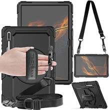 TECHGEAR UTILITY Case fits Samsung Galaxy Tab S8 Ultra 14.6" (SM-X900 / SM-X906) Tough Rugged Shockproof Case with Stand, Hand and Shoulder Strap