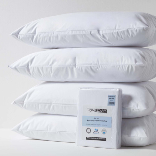 Homescapes (King Size - Pack of 4) Waterproof Pillow Protectors