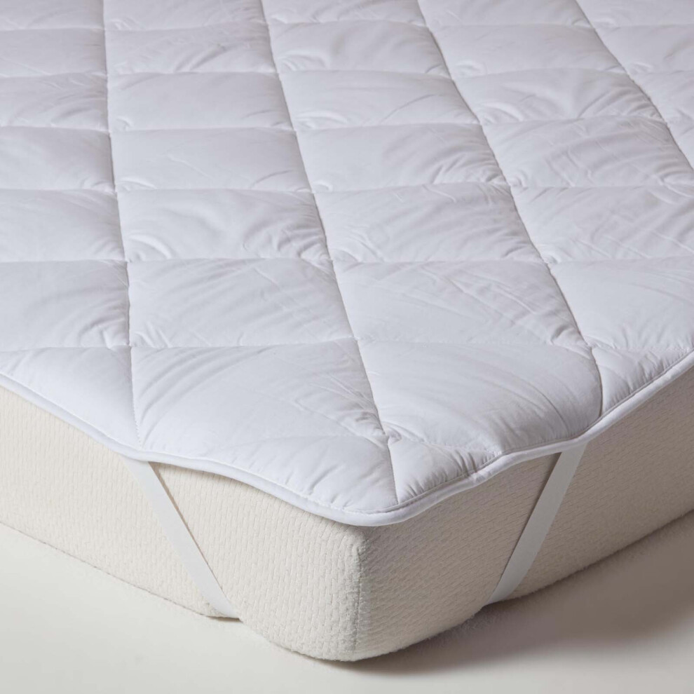 Homescapes (Single (90 X 190 Cm)) Luxury Extra Thick 500 Gsm Cotton Mattress Topper White