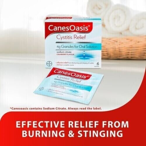 Canesten CanesOasis Cystitis Relief for Urine Infection Cranberry 4g 6 Sachets on OnBuy