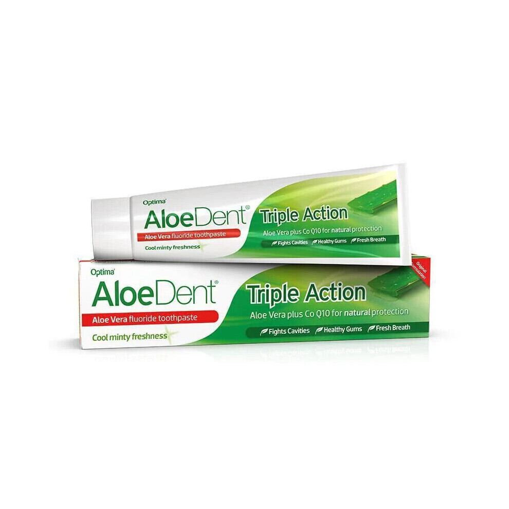 Aloe dent Aloe Vera With Fluoride Original Triple Action Toothpaste - 100ml X 6