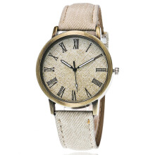 (White) Canvas Denim Straps Watch Retro Quartz Watch Gift