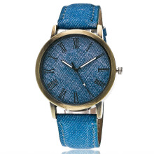 (Blue) Canvas Denim Straps Watch Retro Quartz Watch Gift