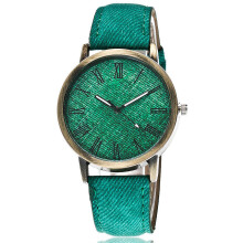 (Green) Canvas Denim Straps Watch Retro Quartz Watch Gift