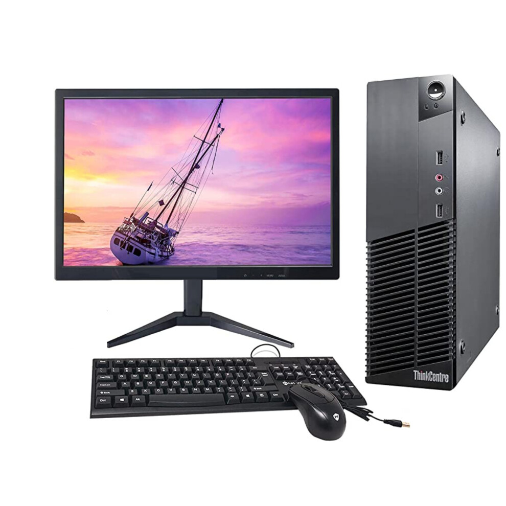 FCS Complete set of 21.5in Monitor & LENOVO Intel Core i5-3470 SFF PC, 8GB RAM, 500GB HDD, Wi-Fi, Windows 10 Pro