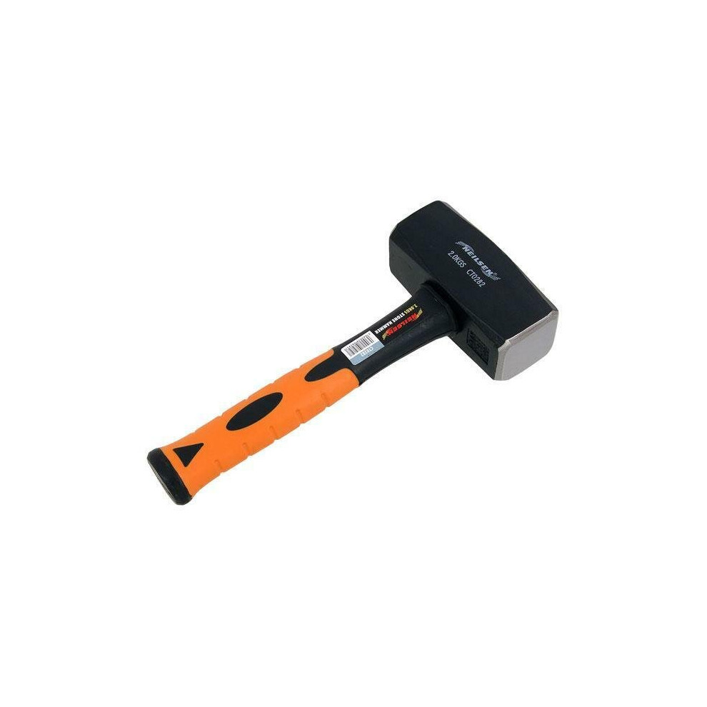 Heavy Duty 2kg 4lb Fibreglass Handle Sledge Club Lump Hammer New 0282