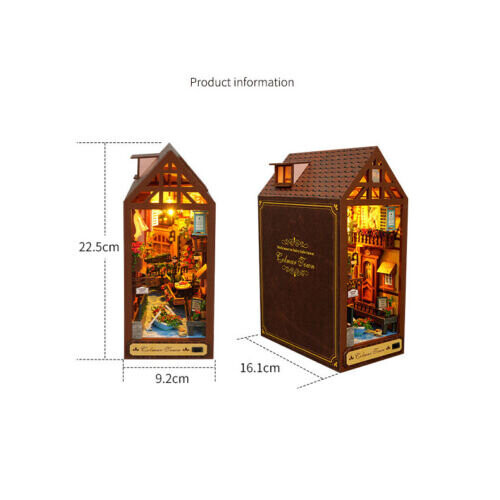 3D hölzerne Puzzles Buchstütze Buch Nook Dekor Gasse einfügen DIY Modell 1