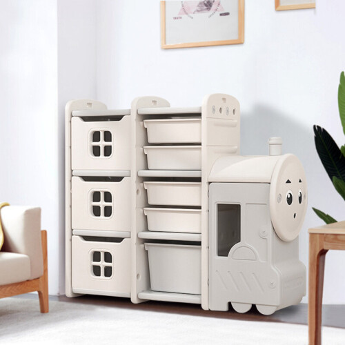 Living And Home Kids Cute Toys Storage Rack Floor Standing Train 1
